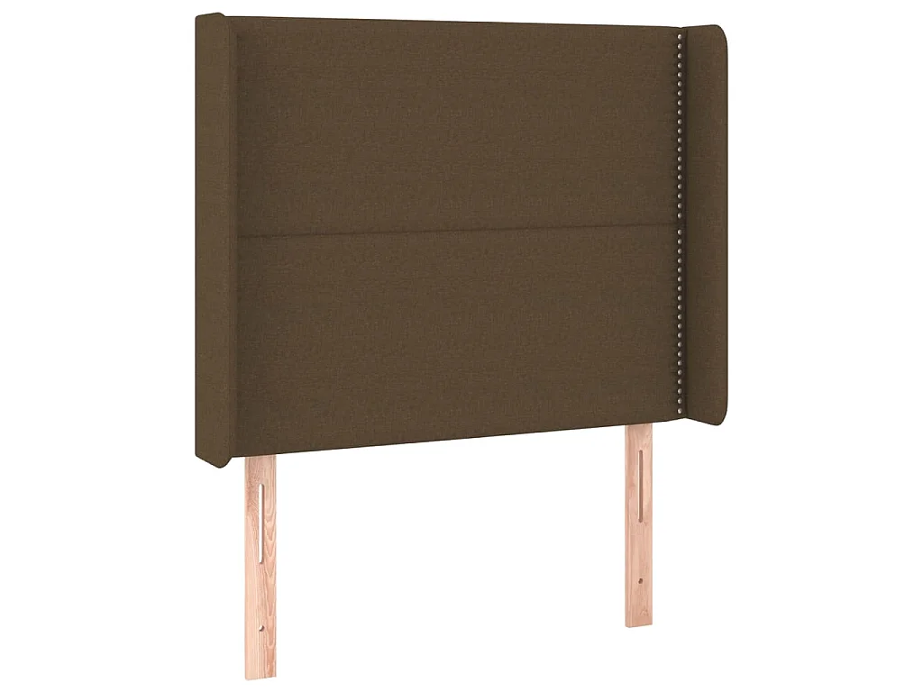 Hoofdbord met randen 103x16x118/128 cm stof donkerbruin