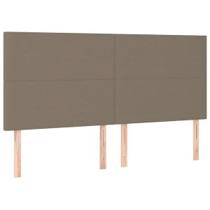 Hoofdbord taupe 180x5x118/128 cm Stof