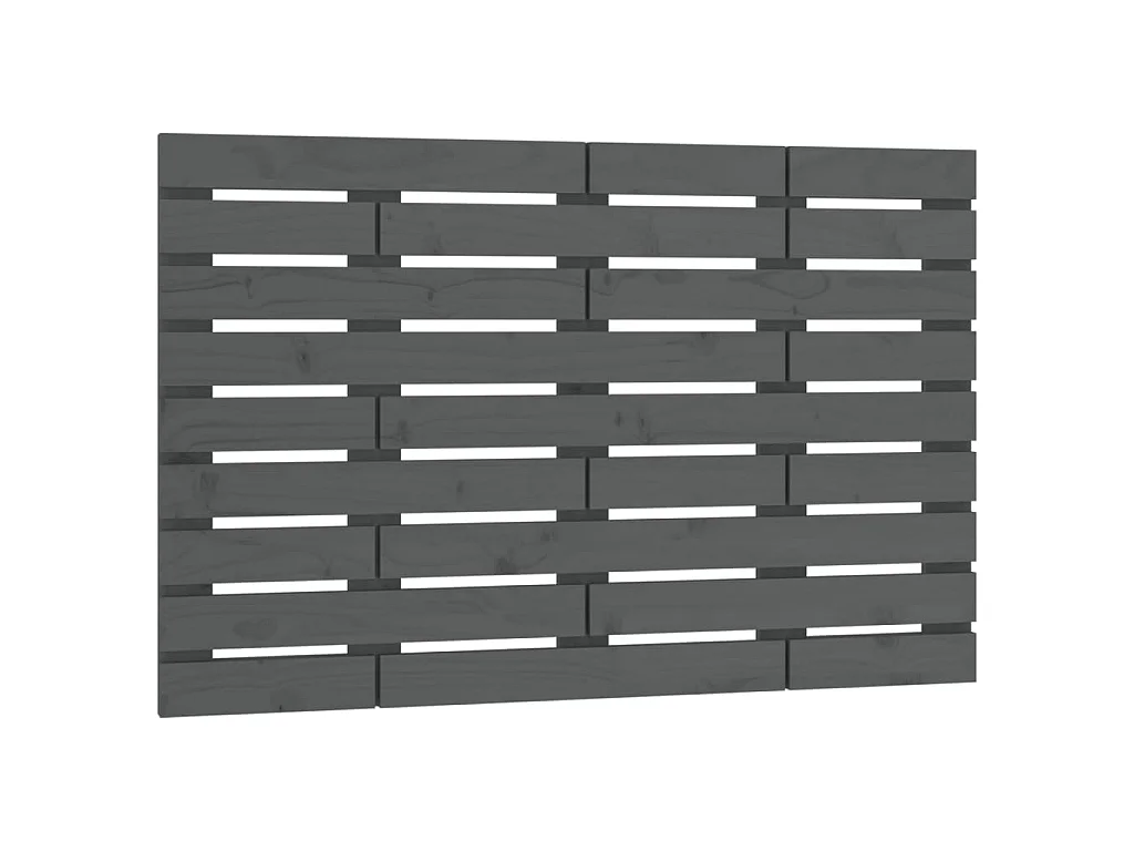 Hoofdbord wandmontage 81x3x63 cm massief grenenhout grijs