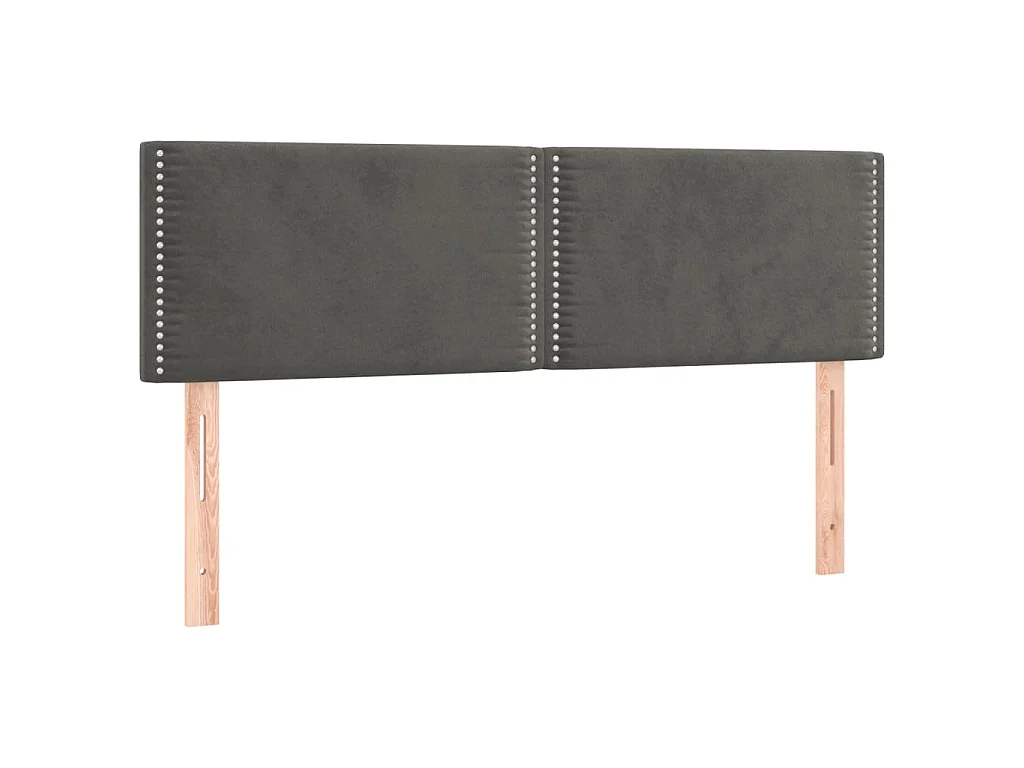 Hoofdborden 144x5x78/88 cm fluweel donkergrijs