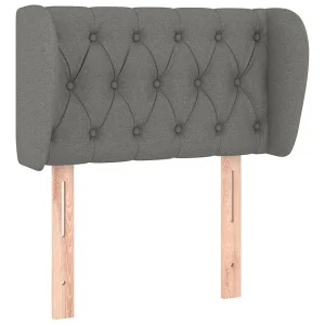 Hoofdbord met randen 83x23x78/88 cm stof donkergrijs Hoofdbord met randen 83x23x78/88 cm stof donkergrijs