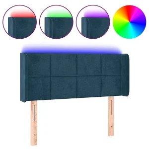 Hoofdbord LED 83x16x78/88 cm fluweel donkergroen