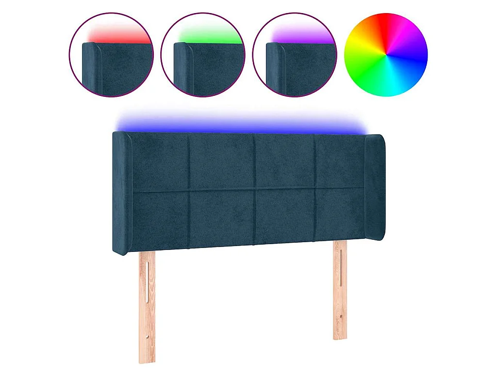 Hoofdbord LED 83x16x78/88 cm fluweel donkergroen