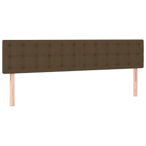 Hoofdborden 200x5x78/88 cm stof donkerbruin