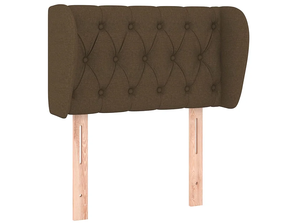 Hoofdbord met randen 83x23x78/88 cm stof donkerbruin
