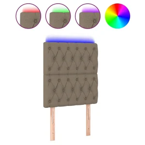 Hoofdbord LED 80x7x118/128 cm stof taupe