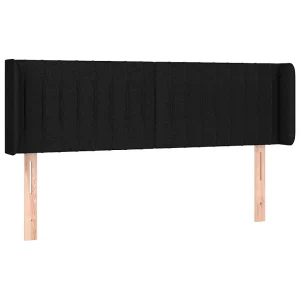 Hoofdbord met randen 147x16x78/88 cm stof zwart Hoofdbord met randen 147x16x78/88 cm stof zwart