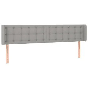 Hoofdbord met randen 203x16x78/88 cm stof lichtgrijs Hoofdbord met randen 203x16x78/88 cm stof lichtgrijs