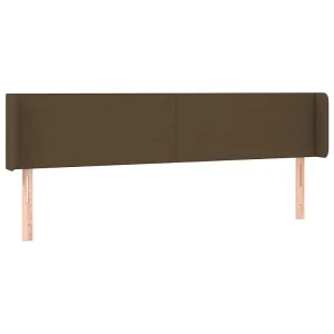 Hoofdbord met randen 203x16x78/88 cm stof donkerbruin Hoofdbord met randen 203x16x78/88 cm stof donkerbruin