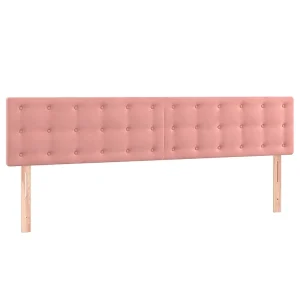 Hoofdborden 160x5x78/88 cm fluweel roze Hoofdborden 160x5x78/88 cm fluweel roze