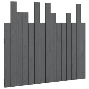 Hoofdbord wandmontage 95,5x3x80 cm massief grenenhout grijs Hoofdbord wandmontage 95,5x3x80 cm massief grenenhout grijs