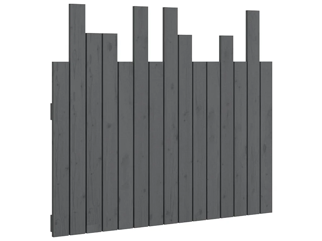 Hoofdbord wandmontage 95,5x3x80 cm massief grenenhout grijs