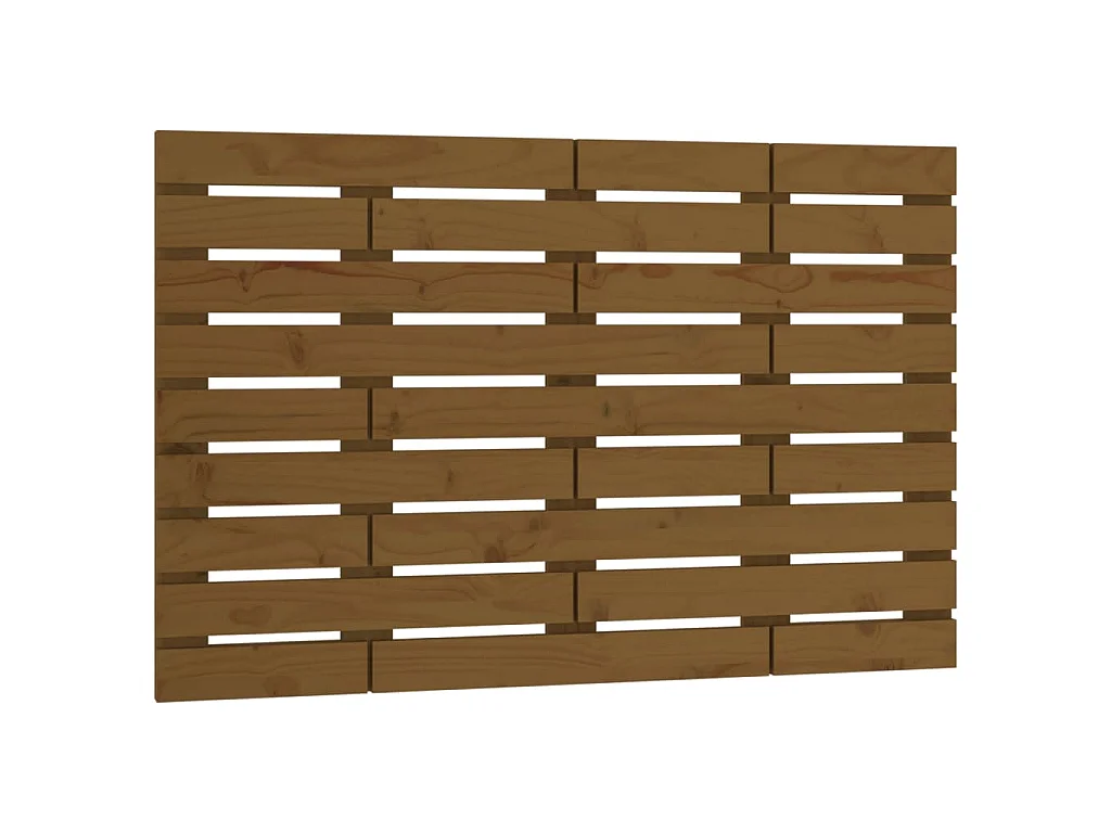 Hoofdbord wandmontage 96x3x63 cm massief grenenhout honingbruin