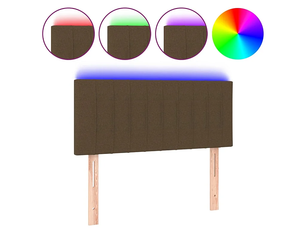 Hoofdbord LED 100x5x78/88 cm stof donkerbruin