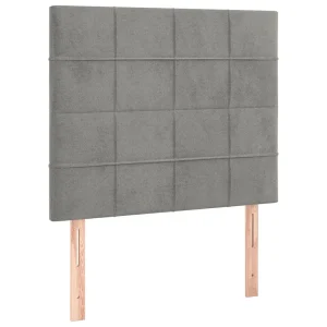 Hoofdbord lichtgrijs 80x5x118/128 cm fluweel