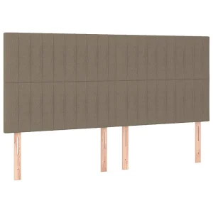Hoofdbord taupe 200x5x118/128 cm Stof