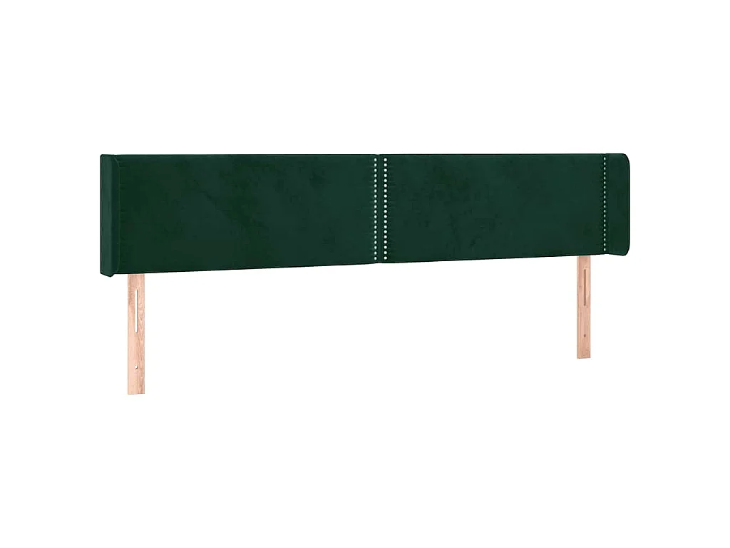 Hoofdbord met randen 203x16x78/88 cm fluweel donkergroen