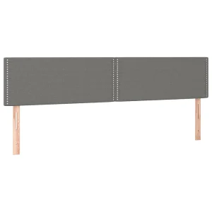 Hoofdborden 200x5x78/88 cm stof donkergrijs