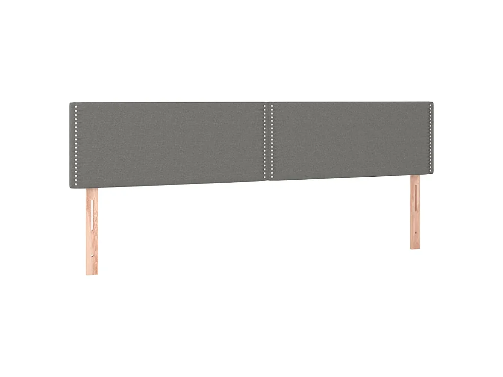 Hoofdborden 200x5x78/88 cm stof donkergrijs
