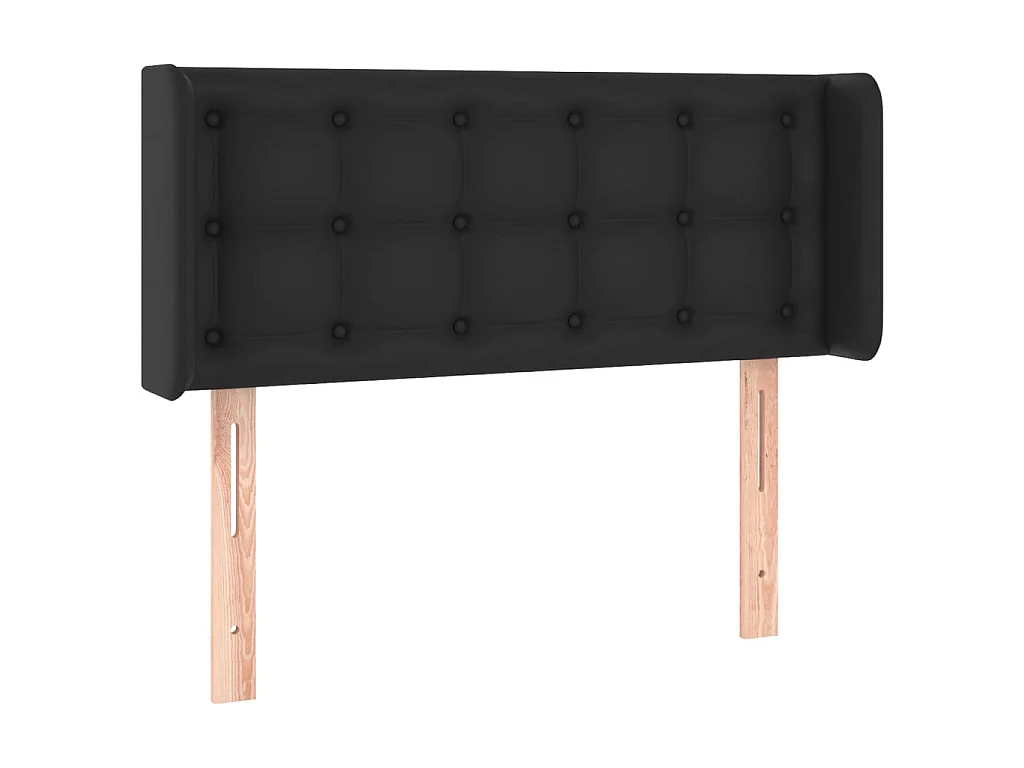 Hoofdbord met randen 83x16x78/88 cm kunstleer zwart