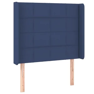 Hoofdbord met randen 103x16x118/128 cm stof blauw Hoofdbord met randen 103x16x118/128 cm stof blauw