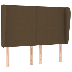 Hoofdbord met randen 147x23x118/128 cm stof donkerbruin Hoofdbord met randen 147x23x118/128 cm stof donkerbruin