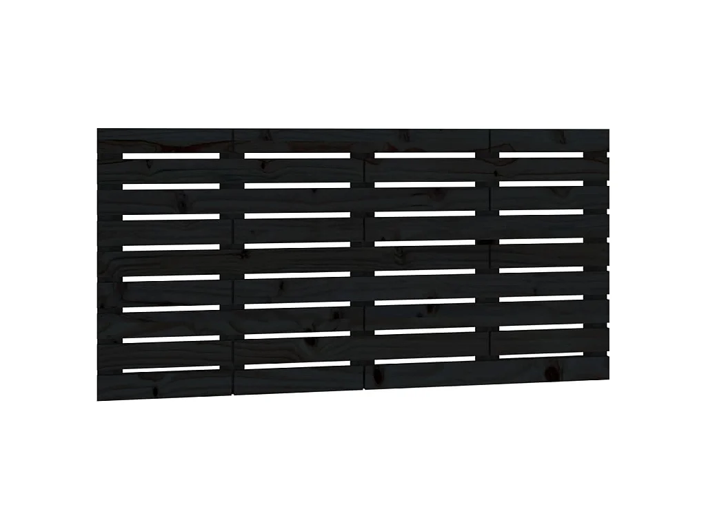 Hoofdbord wandmontage 126x3x63 cm massief grenenhout zwart