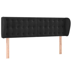 Hoofdbord met randen 147x23x78/88 cm fluweel zwart Hoofdbord met randen 147x23x78/88 cm fluweel zwart