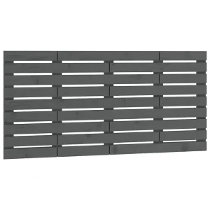 Hoofdbord wandmontage 126x3x63 cm massief grenenhout grijs Hoofdbord wandmontage 126x3x63 cm massief grenenhout grijs