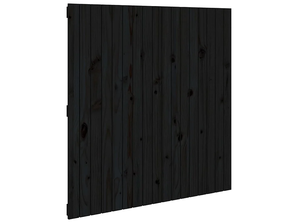 Hoofdbord wandmontage 108x3x110 cm massief grenenhout zwart
