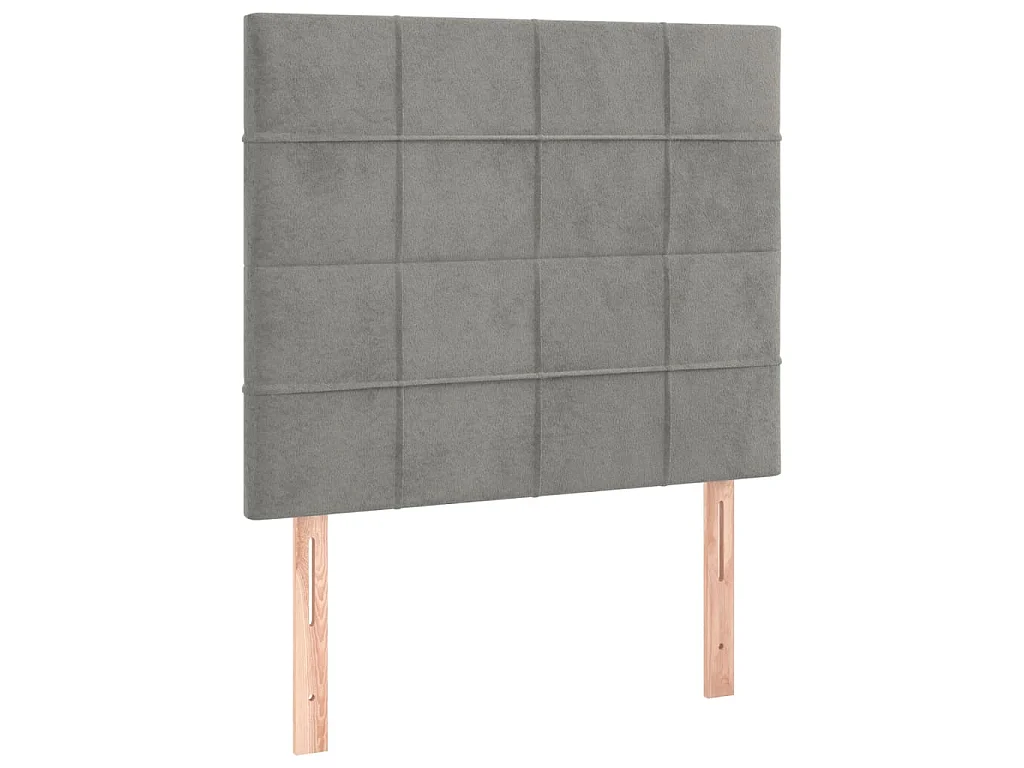 Hoofdbord lichtgrijs 100x5x118/128 cm fluweel