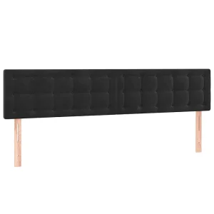 Hoofdborden 180x5x78/88 cm fluweel zwart Hoofdborden 180x5x78/88 cm fluweel zwart