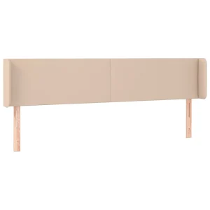 Hoofdbord met randen 203x16x78/88 cm kunstleer cappuccinokleur