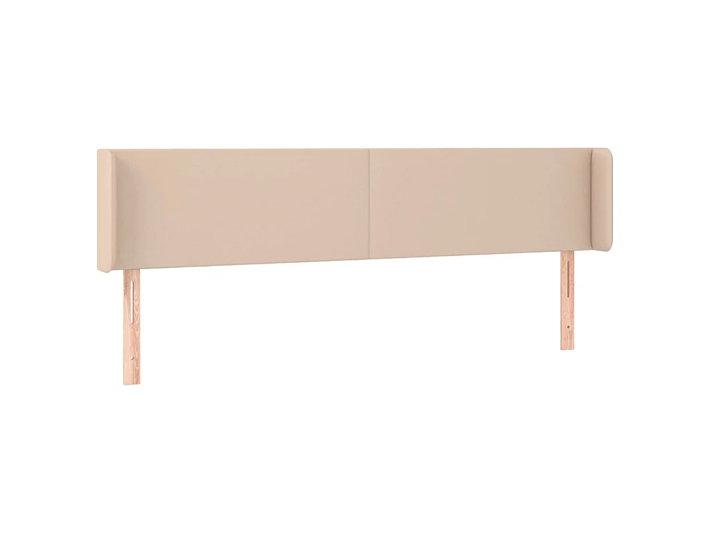 Hoofdbord met randen 203x16x78/88 cm kunstleer cappuccinokleur