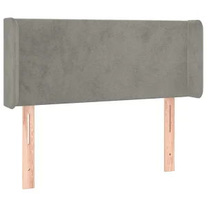 Hoofdbord met randen 103x16x78/88 cm fluweel lichtgrijs Hoofdbord met randen 103x16x78/88 cm fluweel lichtgrijs