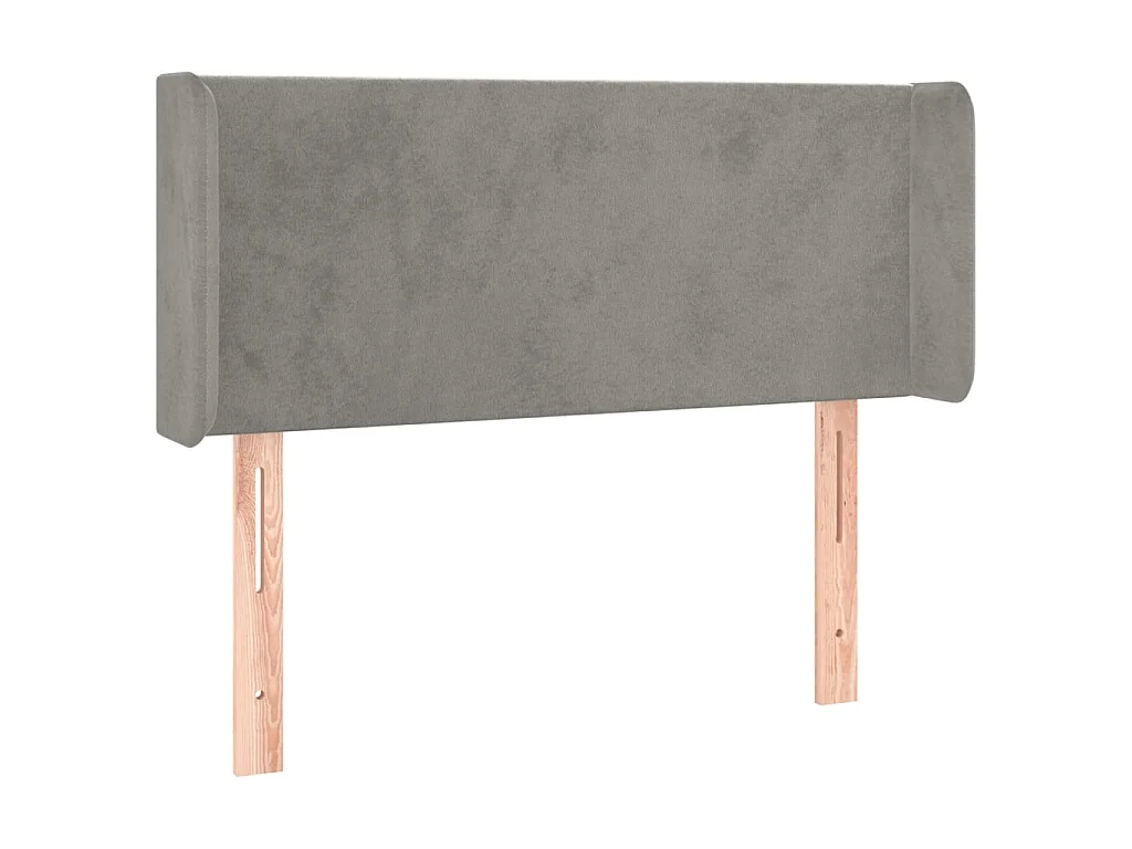 Hoofdbord met randen 103x16x78/88 cm fluweel lichtgrijs