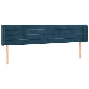Hoofdbord met randen 183x16x78/88 cm fluweel donkerblauw Hoofdbord met randen 183x16x78/88 cm fluweel donkerblauw