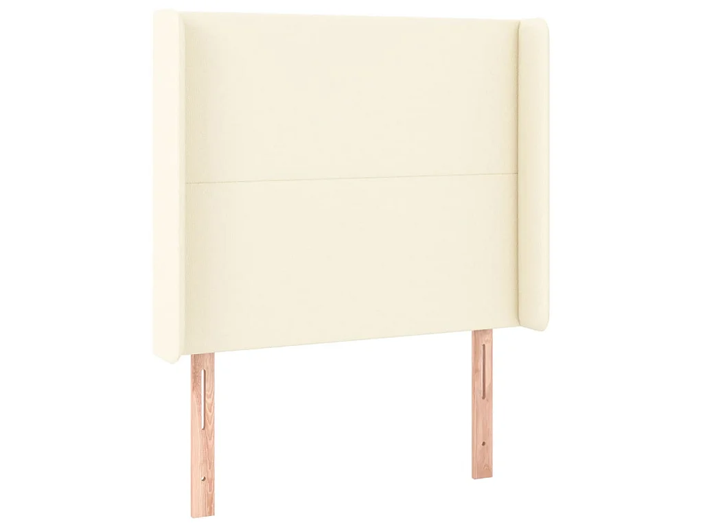 Hoofdbord met randen 93x16x118/128 cm kunstleer crèmekleurig