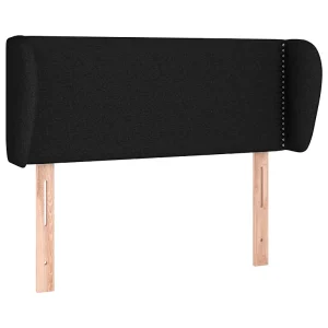 Hoofdbord met randen 83x23x78/88 cm stof zwart