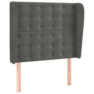 Hoofdbord met randen 83x23x118/128 cm fluweel donkergrijs Hoofdbord met randen 83x23x118/128 cm fluweel donkergrijs