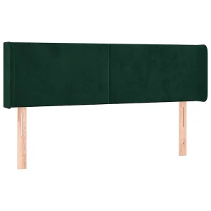 Hoofdbord met randen 147x16x78/88 cm fluweel donkergroen