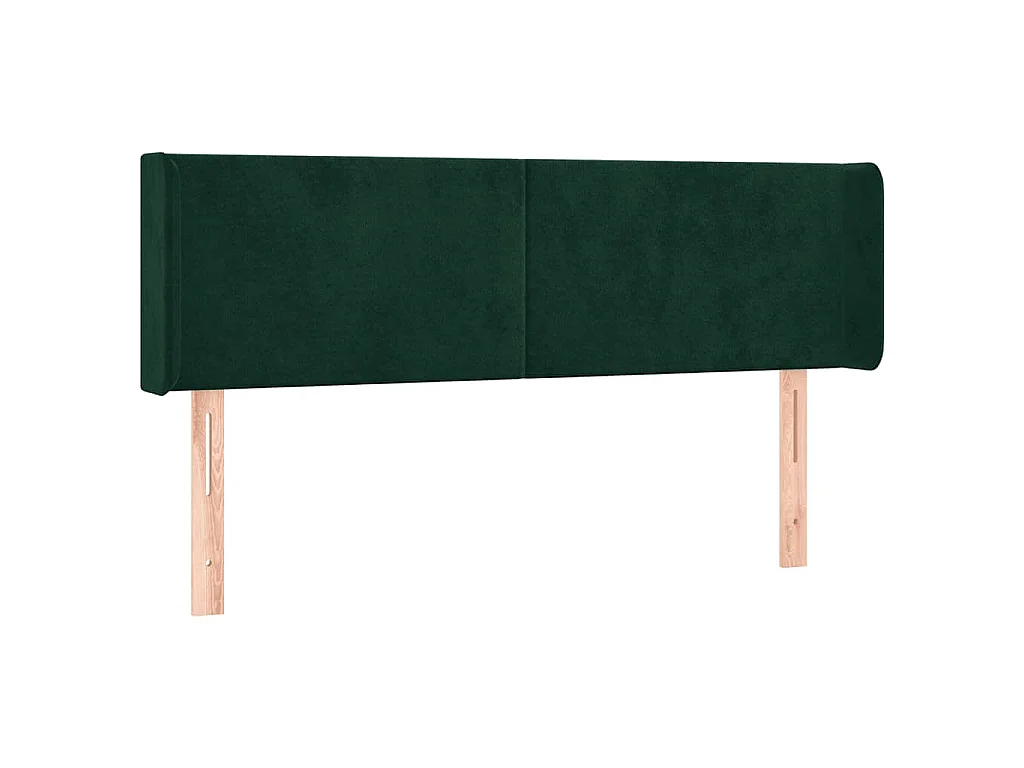 Hoofdbord met randen 147x16x78/88 cm fluweel donkergroen