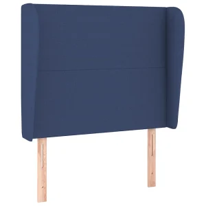 Hoofdbord met randen 83x23x118/128 cm stof blauw Hoofdbord met randen 83x23x118/128 cm stof blauw