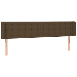 Hoofdbord met randen 163x16x78/88 cm stof donkerbruin Hoofdbord met randen 163x16x78/88 cm stof donkerbruin