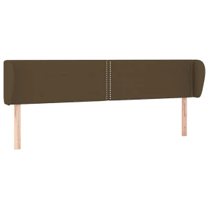 Hoofdbord met randen 203x23x78/88 cm stof donkerbruin Hoofdbord met randen 203x23x78/88 cm stof donkerbruin