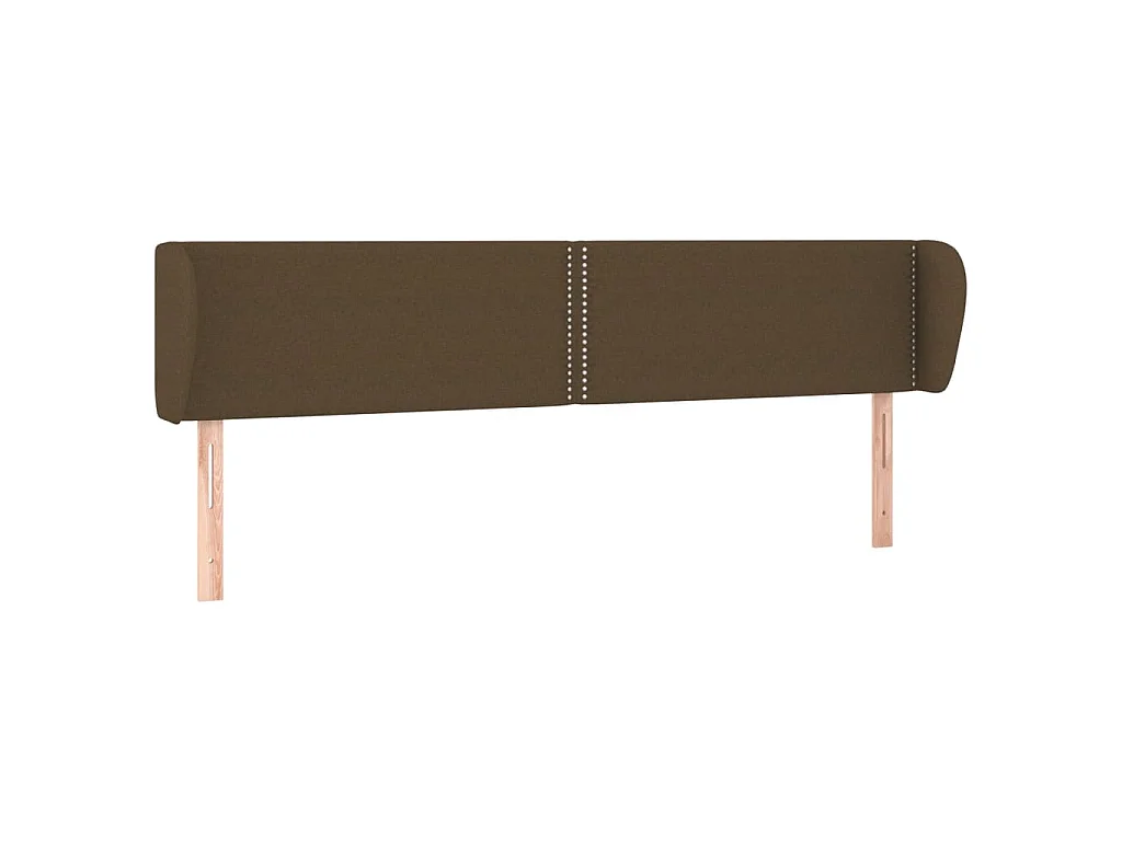 Hoofdbord met randen 203x23x78/88 cm stof donkerbruin