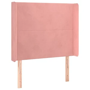Hoofdbord met randen 83x16x118/128 cm fluweel roze Hoofdbord met randen 83x16x118/128 cm fluweel roze