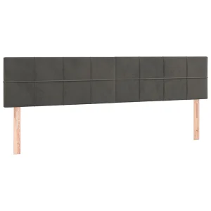Hoofdborden 160x5x78/88 cm fluweel donkergrijs Hoofdborden 160x5x78/88 cm fluweel donkergrijs