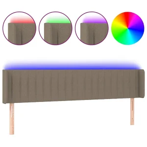Hoofdbord LED 183x16x78/88 cm stof taupe