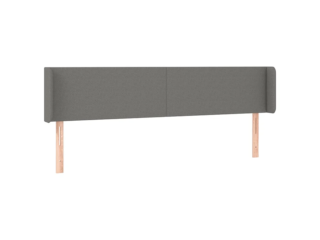 Hoofdbord met randen 203x16x78/88 cm stof donkergrijs
